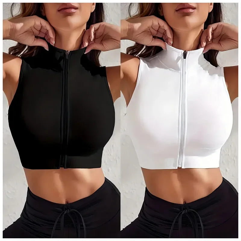Yoga Zipper Crop Top