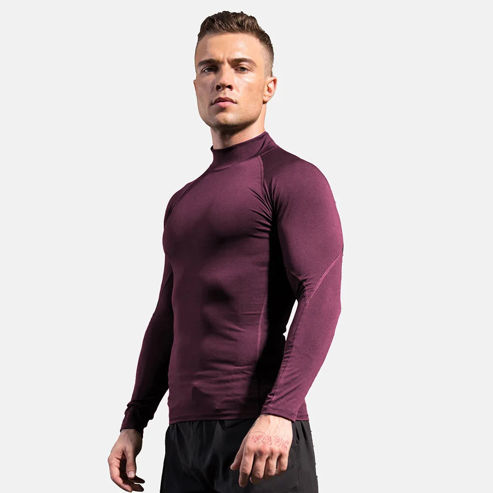 High neck Long Sleeve Compression Shirt