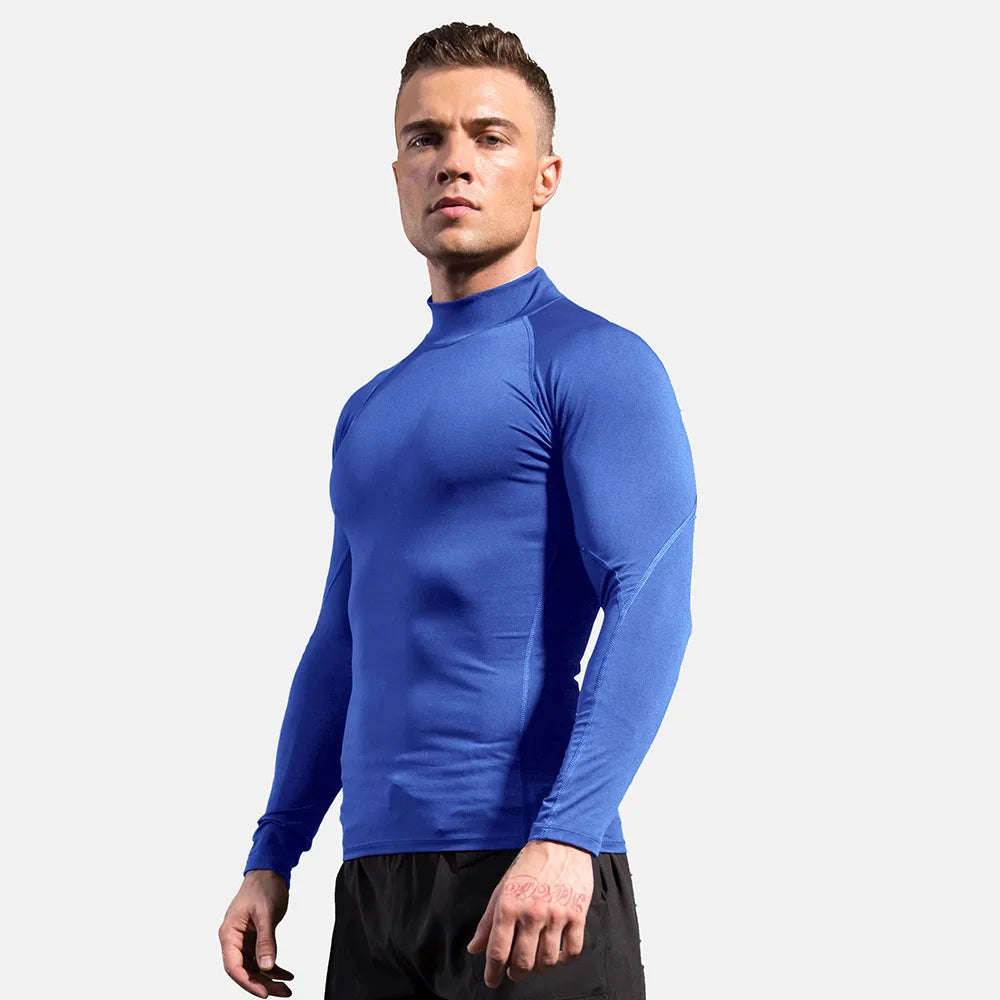 High neck Long Sleeve Compression Shirt