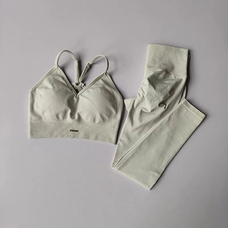 Women's V-neck fitness Set