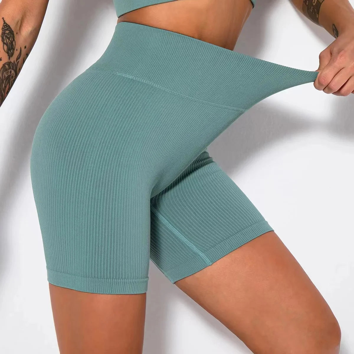 Seamless Knitted Sports Shorts/Casual High Waist
