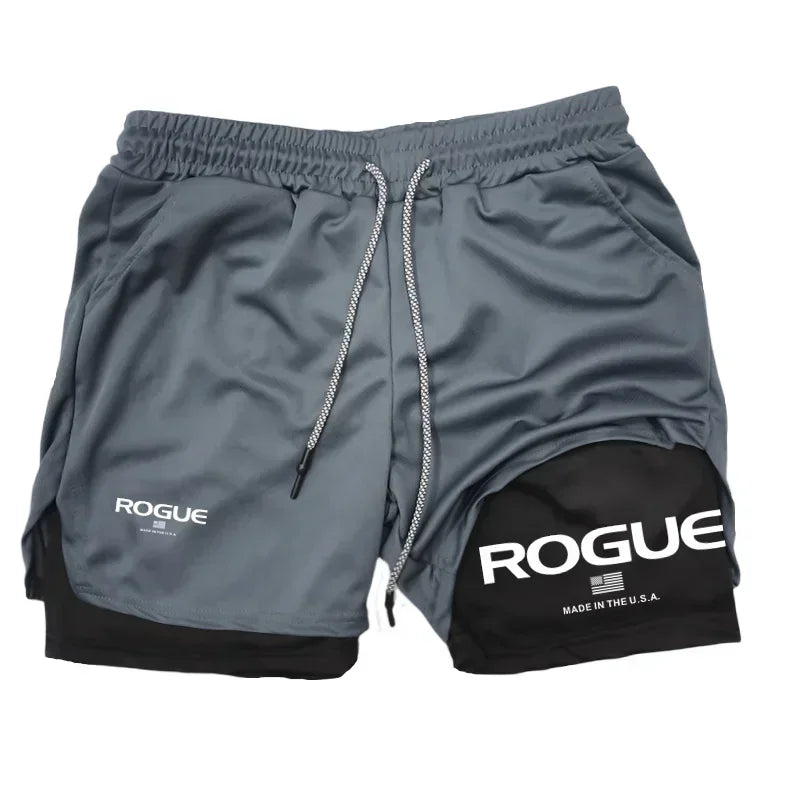 Rogue Gyms Men's Sports Shorts 2-in-1  Double Layer