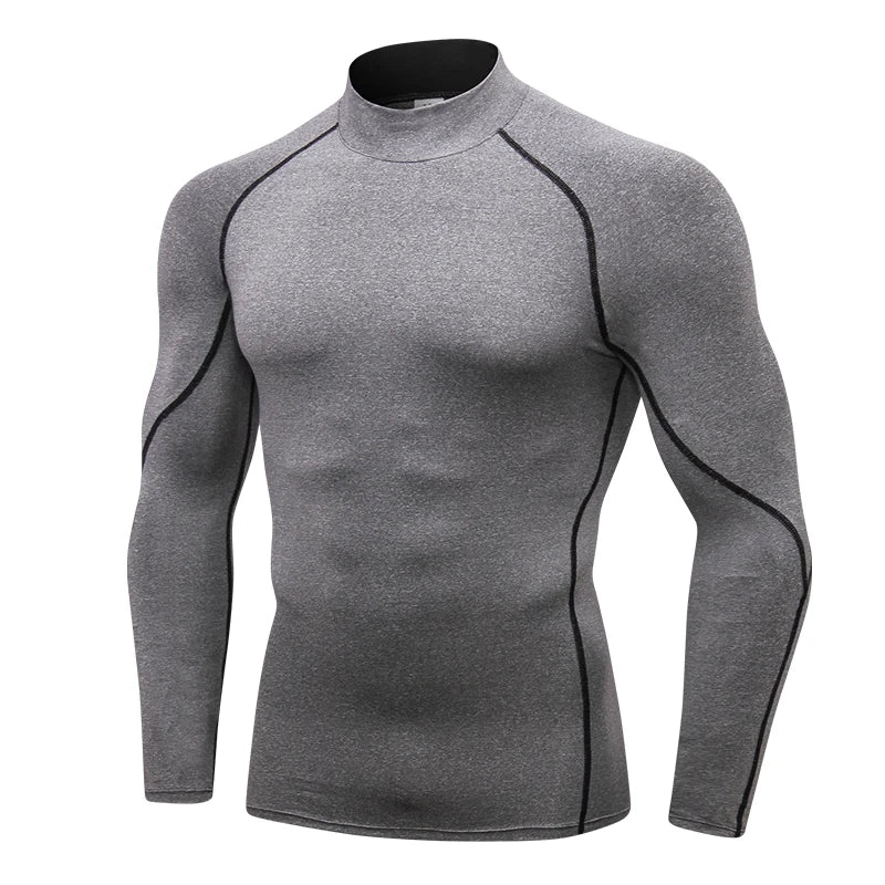 High neck Long Sleeve Compression Shirt