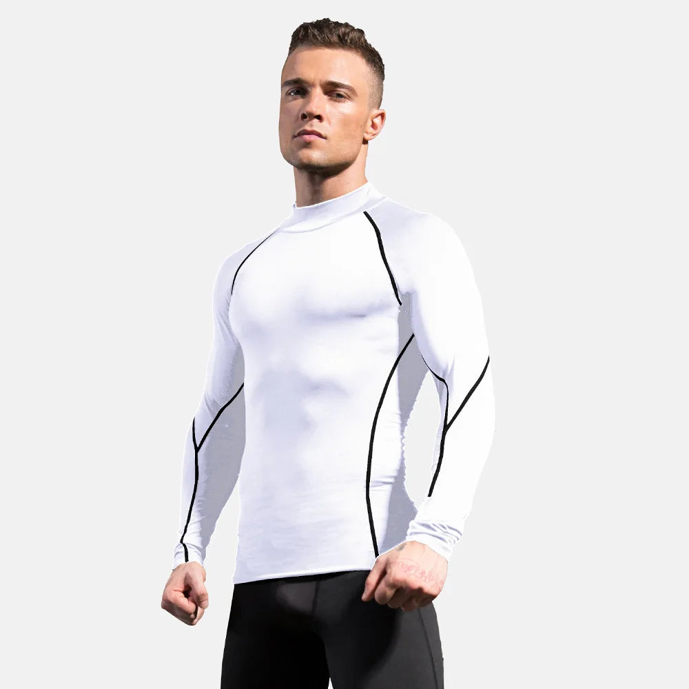 High neck Long Sleeve Compression Shirt