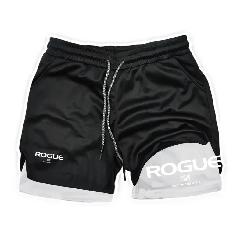Rogue Gyms Men's Sports Shorts 2-in-1  Double Layer