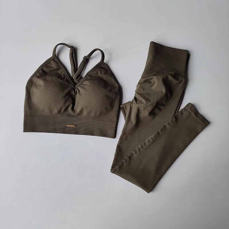 Women's V-neck fitness Set