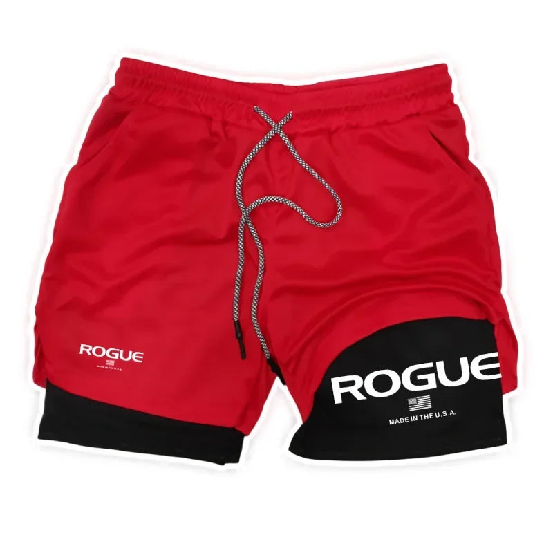 Rogue Gyms Men's Sports Shorts 2-in-1  Double Layer