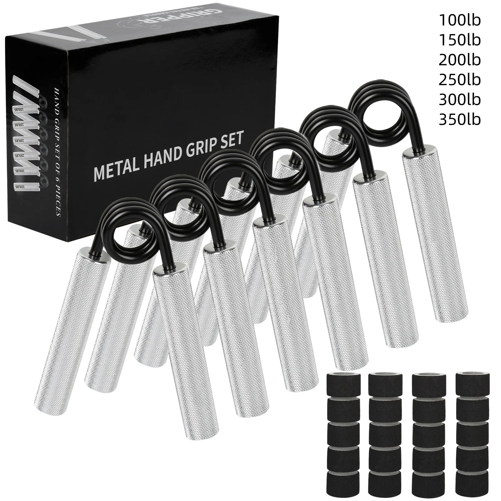 Hand Gripper with Sponge Sleeves/ Spring Steel Fitness Equipment