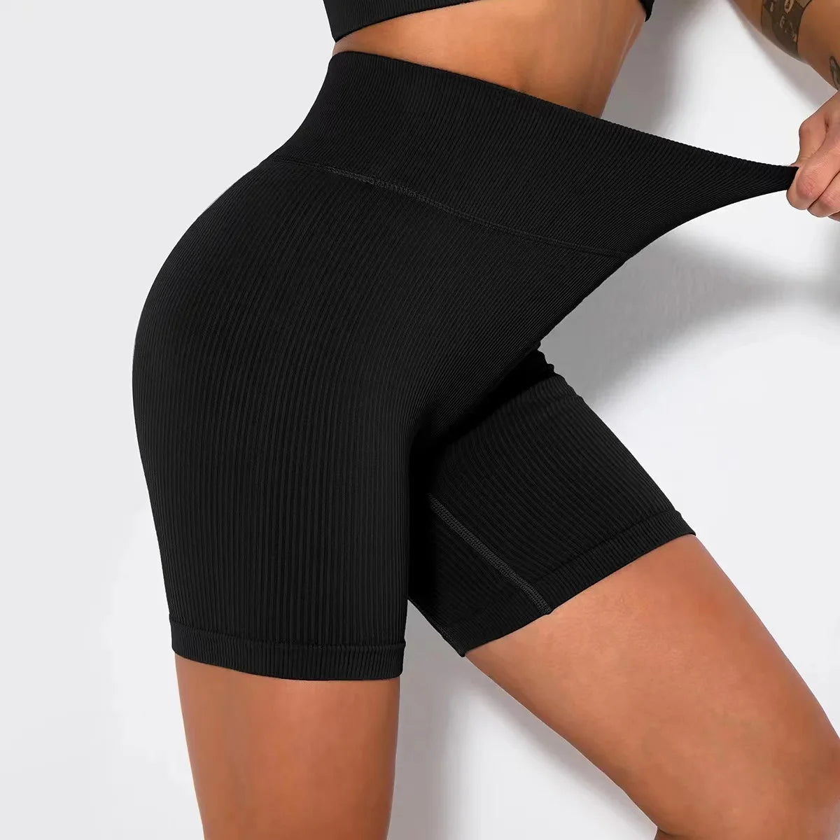 Seamless Knitted Sports Shorts/Casual High Waist