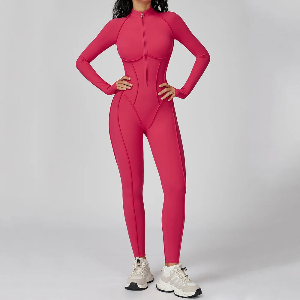 Long Sleeved Women's Zipper Tracksuits
