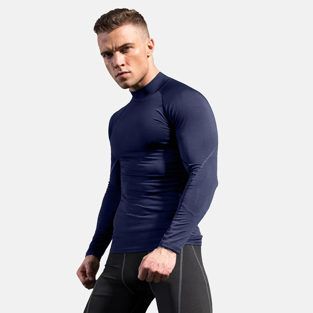 High neck Long Sleeve Compression Shirt