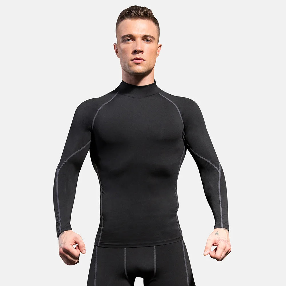 High neck Long Sleeve Compression Shirt