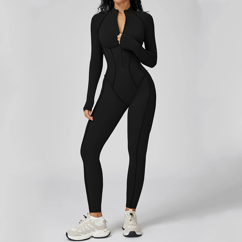 Long Sleeved Women's Zipper Tracksuits